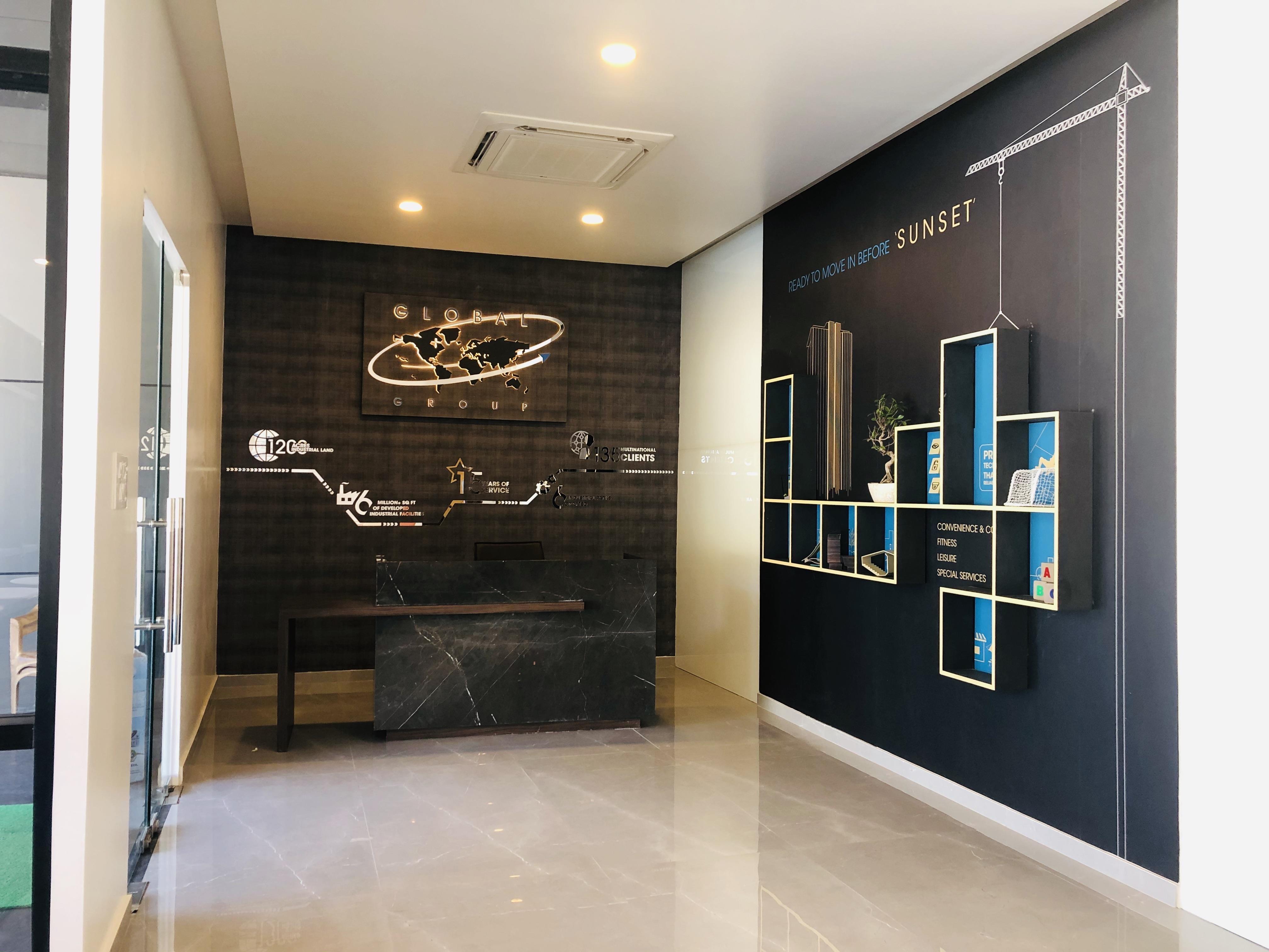 Global SEZ commercial wallpaper installation